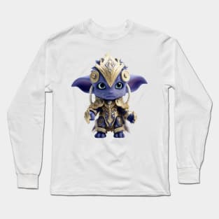 Cute Blue Alien Plushie Design Long Sleeve T-Shirt